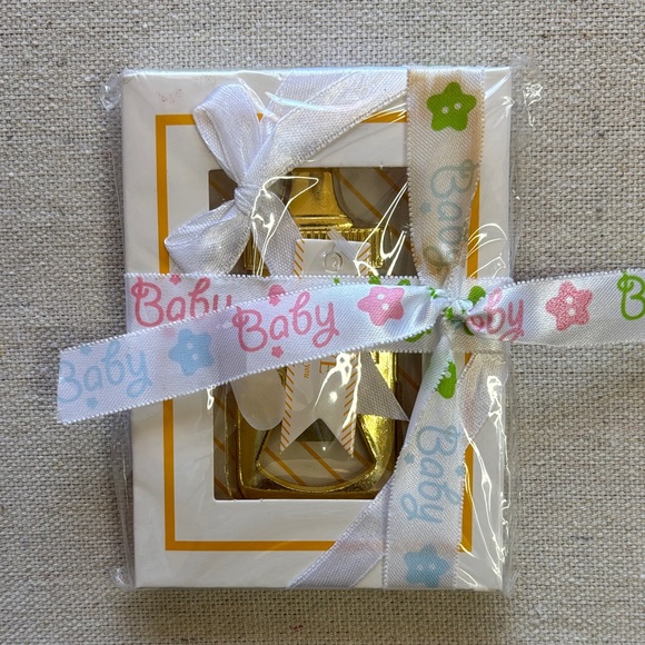 Other - Bottle opener Gold and White Baby Party Favors